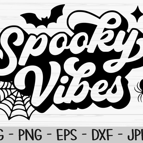 vibraciones espeluznantes svg, halloween svg, svg espeluznante, Dxf, Png, Eps, jpeg, Cortar archivo, Cricut, Silueta, Imprimir, Descarga instantánea