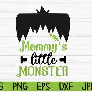 Mamas kleines Monster svg, Halloween svg, Baby Kinder svg, Frankenstein, Dxf, Png, Eps, Cut Datei, Cricut, Silhouette, Print, Instant download
