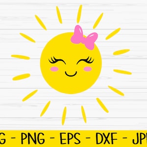 sun cute face svg, summer svg, sun svg, baby kids svg, Dxf, Png, Eps, jpeg, Cut file, Cricut, Silhouette, Print, Instant download