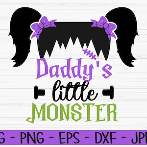 Daddys petit monstre svg, svg halloween, bébé enfants svg, frankenstein, Dxf, Png, Eps, couper fichier, Cricut, Silhouette, impression, téléchargement immédiat