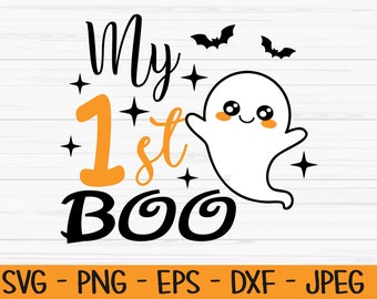 my first boo svg, halloween svg, baby svg, ghost svg, Dxf, Png, Eps, jpeg, Cut file, Cricut, Silhouette, Print, Instant download
