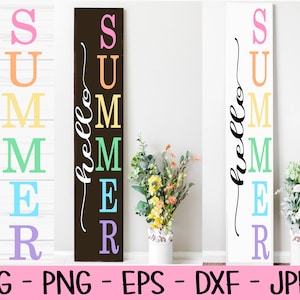 hola porche de verano signo svg, verano svg, Dxf, Png, Eps, jpeg, Cortar archivo, Cricut, Silueta, Imprimir, Descarga instantánea
