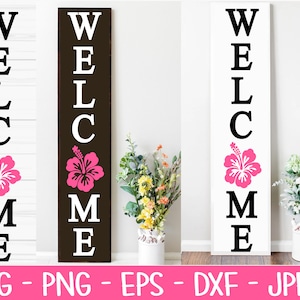 Willkommensschild svg, sommer svg, hibiscus svg, Dxf, Png, Eps, jpeg, Cut file, Cricut, Silhouette, Druck, Sofort Download