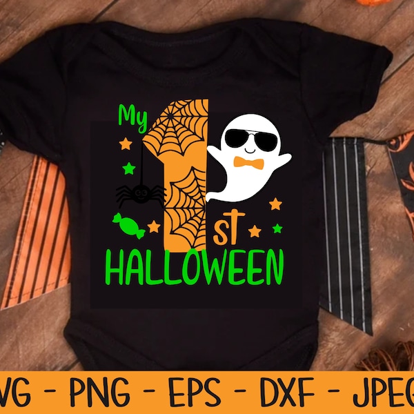 my first halloween svg, halloween svg, baby svg, Dxf, Png, Eps, jpeg, Cut file, Cricut, Silhouette, Print, Instant download