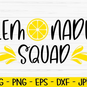 lemonade squad svg, summer svg, lemon svg, kids svg, Dxf, Png, Eps, jpeg, Cut file, Cricut, Silhouette, Print, Instant download