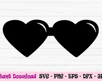 Heart sunglasses svg, glasses svg, valentines day sunglasses, Dxf, Png, Eps, Jpeg, for Cut file, Cricut, Silhouette, Print, Instant download