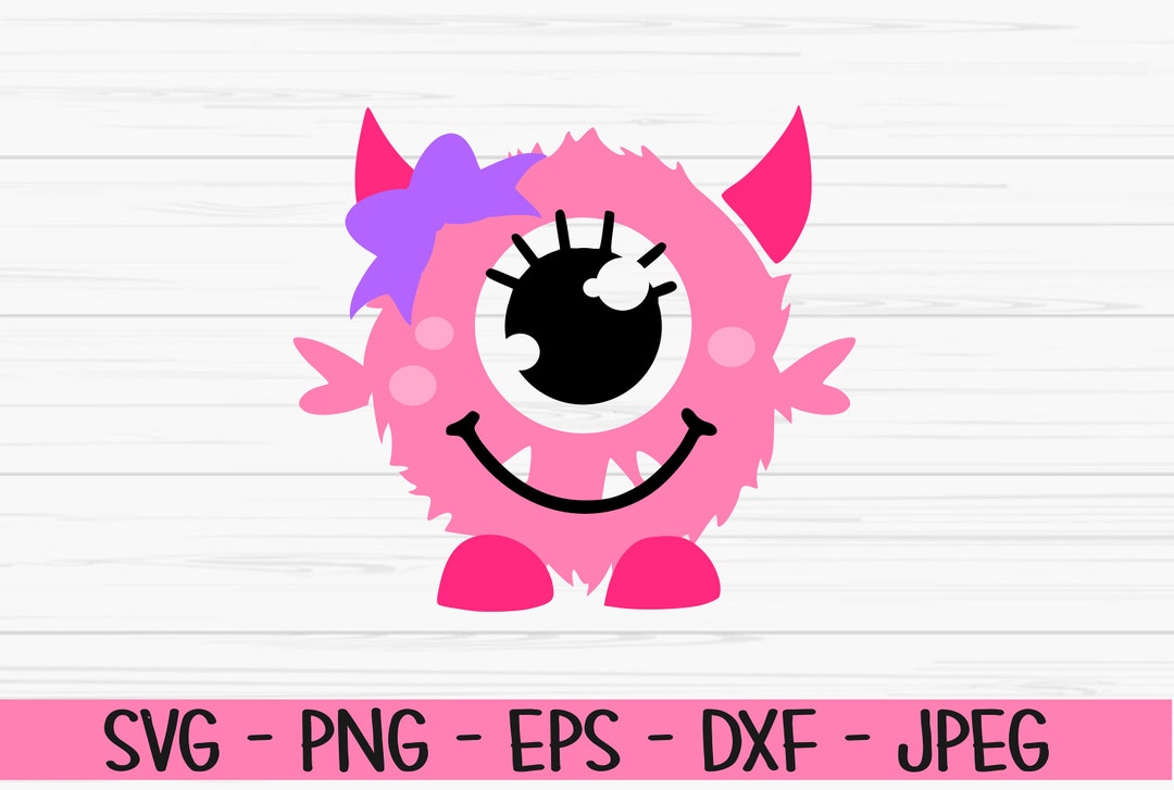 Cute Monster Girl Svg, Halloween Svg, Baby Kids Svg, Dxf, Png, Eps, Cut