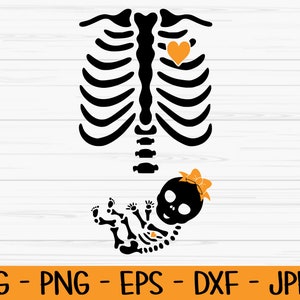 baby girl skeleton svg, halloween svg, pregnancy announcement svg, Dxf, Png,Eps, jpeg, Cut file, Cricut, Silhouette, Print, Instant download