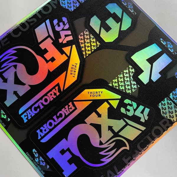 Fox 34 Decals Factory Sticker • Cromado plateado • Kashima Gold • Mancha de aceite • Fox38 Fork Decal Aufkleber Performance