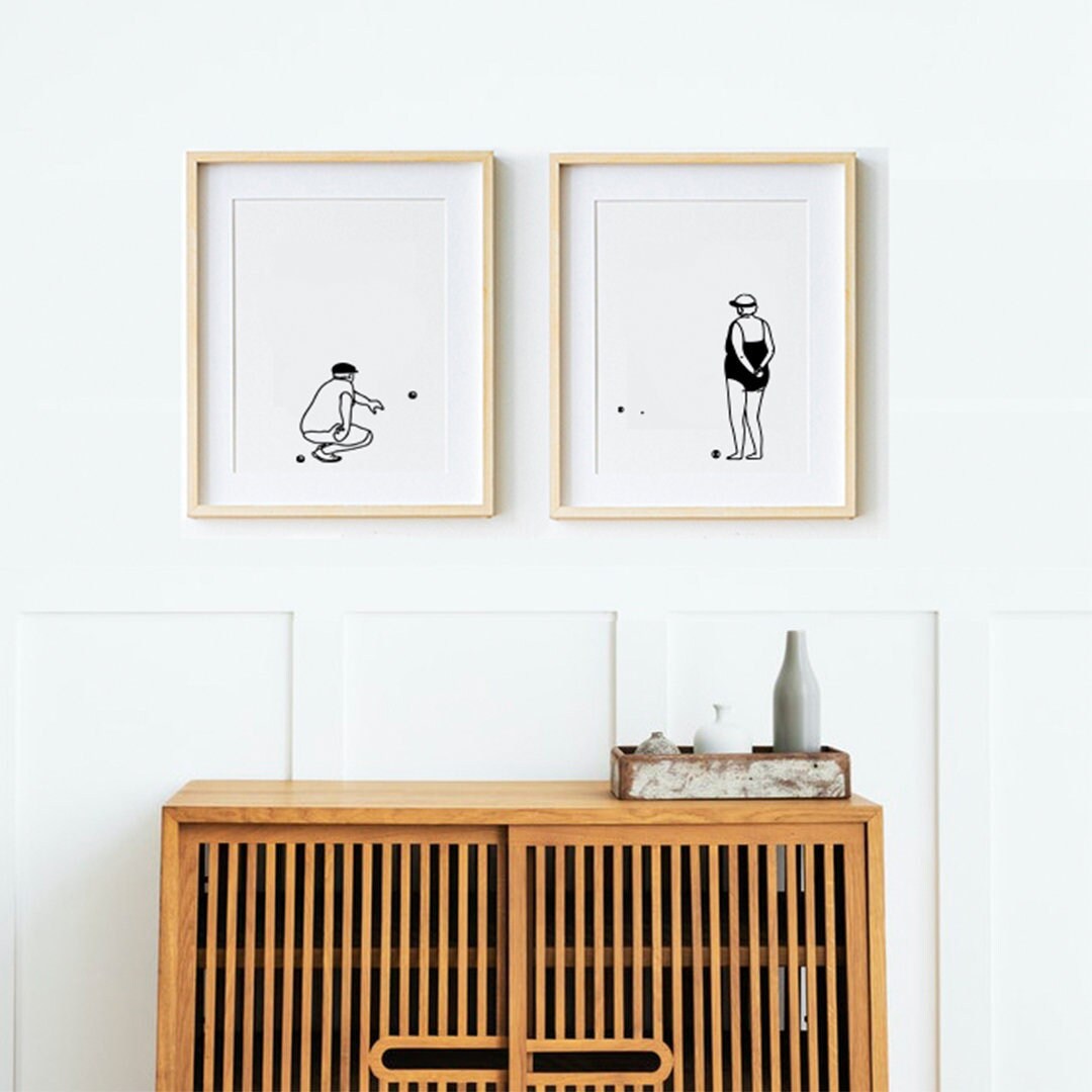 Affiche, Pétanque Couple