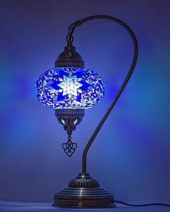 Stile Turco Marocchino Mosaico Multicolore Lampada da tavolo scrivania luce piccolo GLOBO 