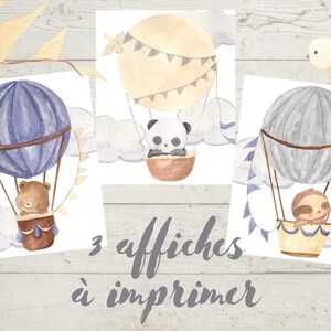 Hot air balloon posters for kids to print