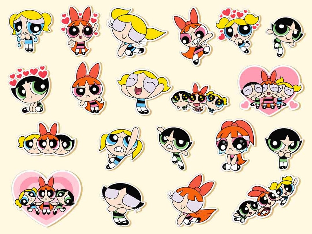 Powerpuff Girls Stickers Powerpuff Girls PNG Stickers Cute Etsy