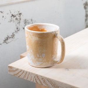 To ORDER SET of TWO 335ml/11,3oz coffee or tea mug/cup on crystal brown, handmade, wheel thrown, stoneware, ceramic. image 2