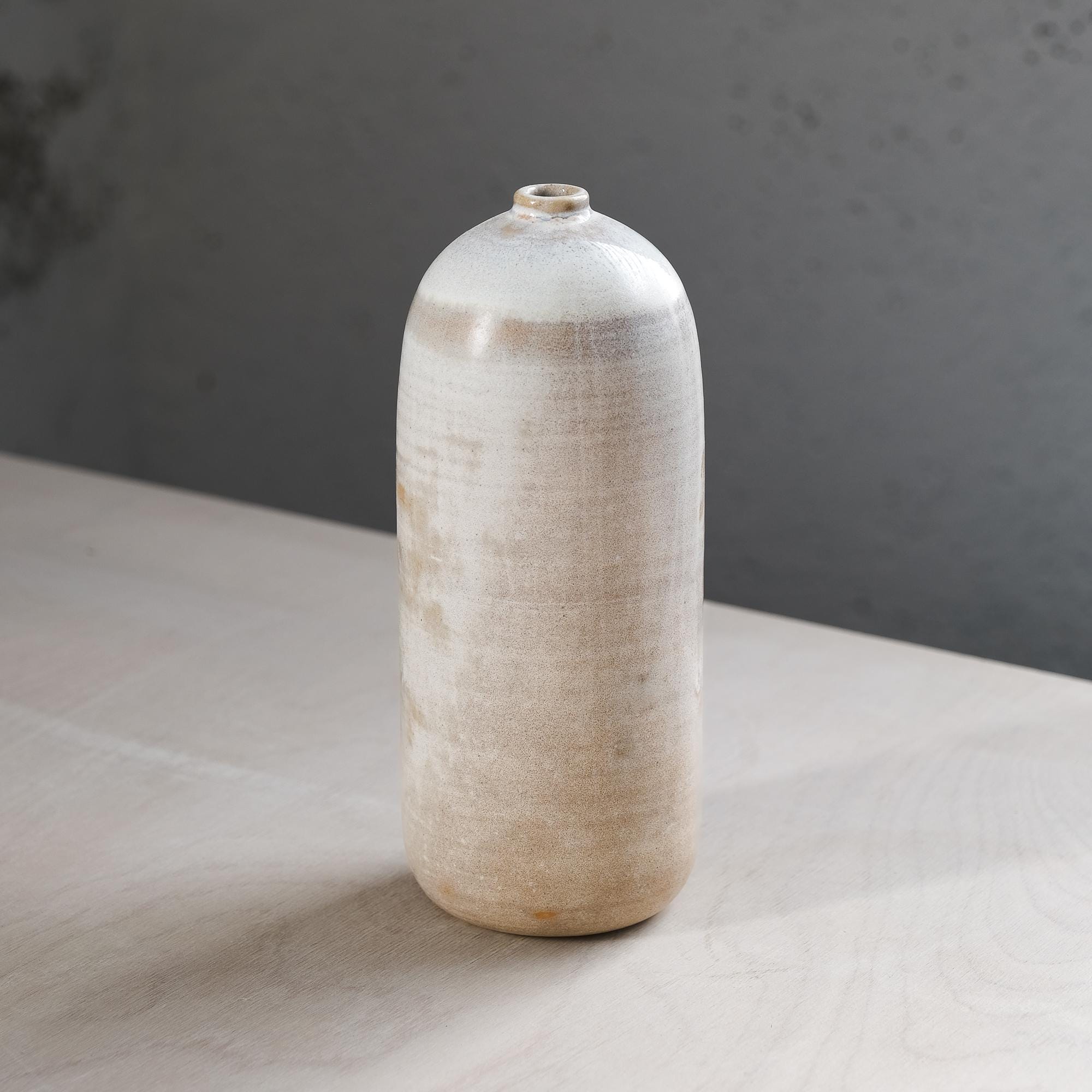 Handmade Ceramic Vase - Minimalist Earth Tone Glaze, Modern Home Decor