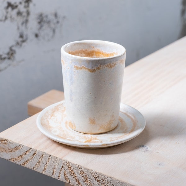 IN STOCK 150ml/5oz espresso cup on different color glazes. Handmade, wheel thrown, minimalism, contemporary, stoneware, wabi-sabi.