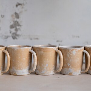 To ORDER SET of TWO 335ml/11,3oz coffee or tea mug/cup on crystal brown, handmade, wheel thrown, stoneware, ceramic. image 4