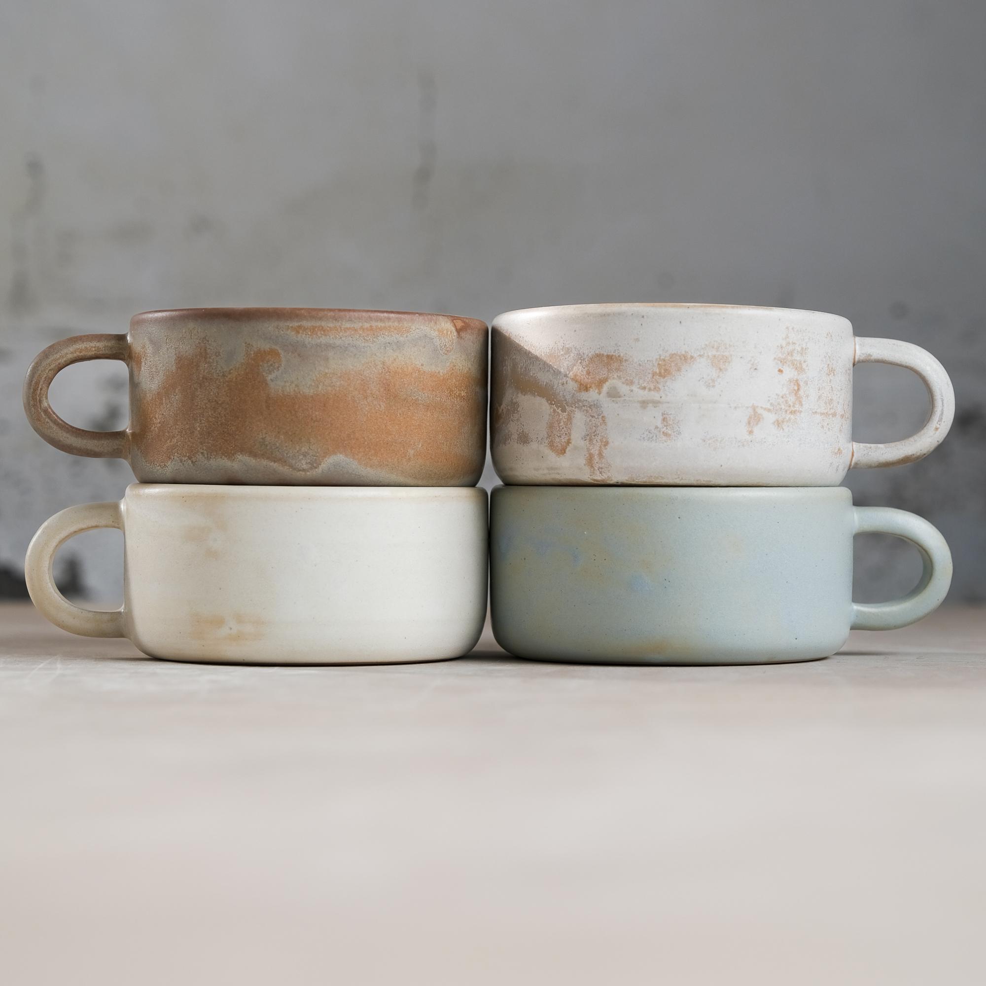 TO ORDER 280ml/9,5oz coffee or tea mug/cup, handmade, stoneware, ceramic, on different color glazes. White, green, brown, blue.