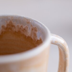To ORDER SET of TWO 335ml/11,3oz coffee or tea mug/cup on crystal brown, handmade, wheel thrown, stoneware, ceramic. image 3
