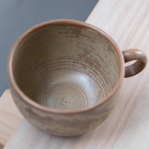 TO ORDER 300ml/10,1oz coffee or tea mug/cup on brown, handmade, stoneware, ceramic. image 5