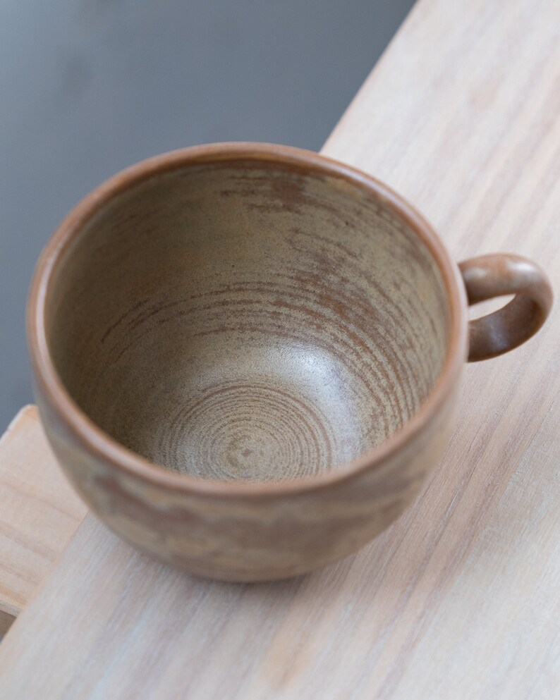 TO ORDER 300ml/10,1oz coffee or tea mug/cup on brown, handmade, stoneware, ceramic. image 5