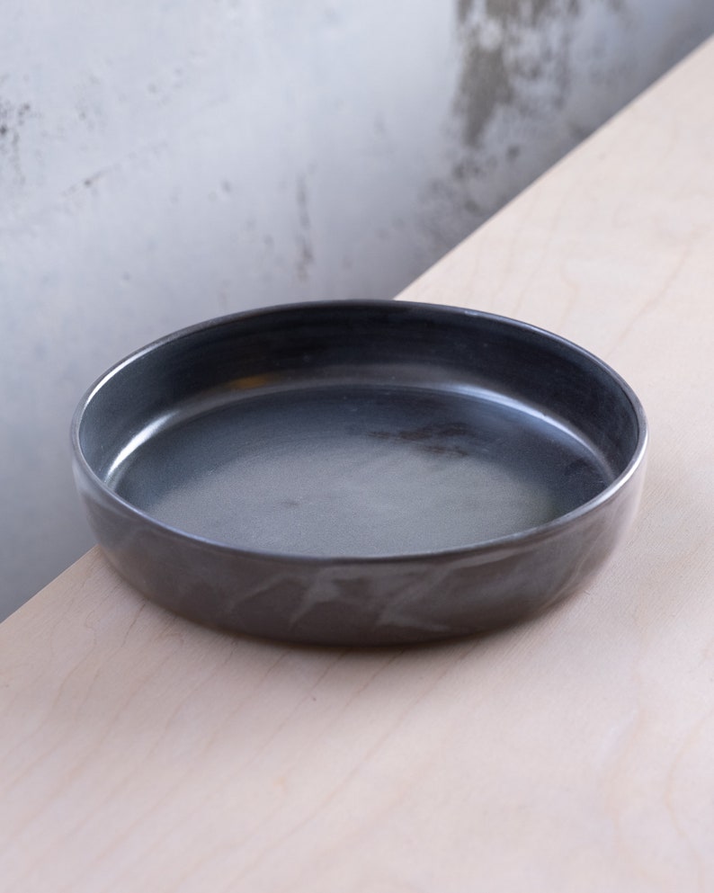 To ORDER SET of TWO white flat bowls. Wheel thrown, stoneware, pottery, handmade pottery, ceramics, clay, tableware, minimalism. image 10