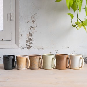 To ORDER SET of TWO 335ml/11,3oz coffee or tea mug/cup on crystal brown, handmade, wheel thrown, stoneware, ceramic. image 7