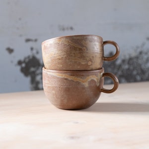 TO ORDER 300ml/10,1oz coffee or tea mug/cup on brown, handmade, stoneware, ceramic. image 2