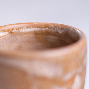 TO ORDER SET of 4 organic espresso cups on brown, handmade, wheel thrown, coffee. image 4