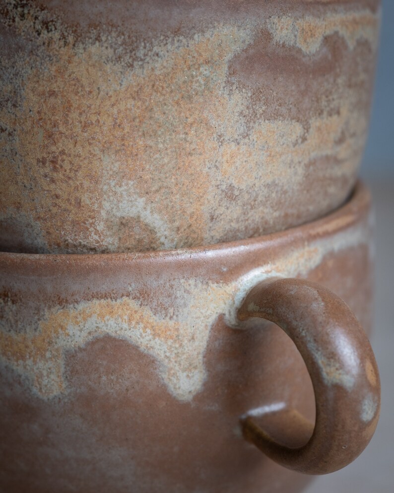 TO ORDER 300ml/10,1oz coffee or tea mug/cup on brown, handmade, stoneware, ceramic. image 6