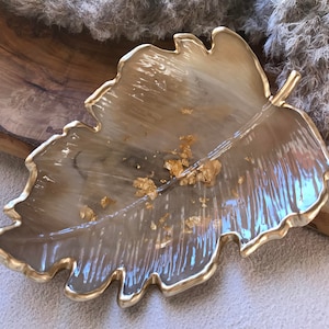 Jewelry Bowl Decoration Resin Gift Bowl Leaf Shape Ring Bowl Epoxy Resin Leaf Home Decoration Decoration Wedding Gifts-Individual