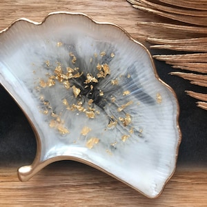 Jewelry Bowl Decoration Gift Resin Bowl Leaf Shape Ring Bowl Epoxy Ginkgo Home Decor Wedding Customized Home Handmade