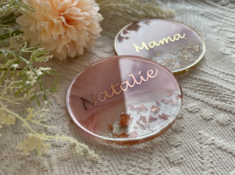 Gifts for wedding guests Wedding place cards Gifts for weddings Gifts for baptisms Engagement gifts Baby showers Epoxy Pink-Roségold