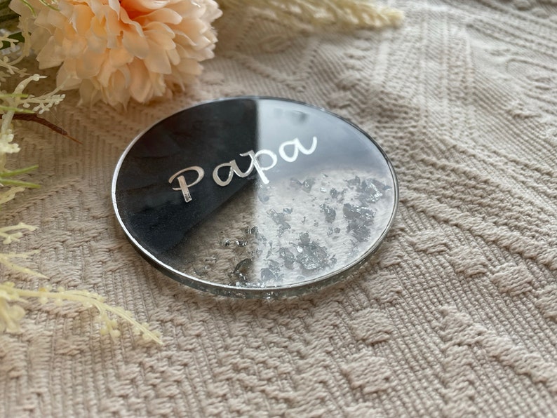 Geschenke für hochzeitsgäste Tischkarten Hochzeit Geschenke für hochzeit Geschenke für taufe Verlobungsgeschenk Babyparty Epoxy Anthrazit-Silber