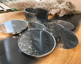 Set de dessous de verre / avec 6 dessous de verre / époxy / or / décoration / maison / dessous de verre / fête / bar / décoration de table / balcon / terrasse / décoration de la maison