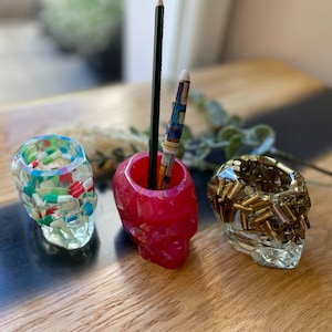 Pen Holder Skull Military Birthday Gift Men Gift Sleeve Upcycled Cartridge Bullet German Army