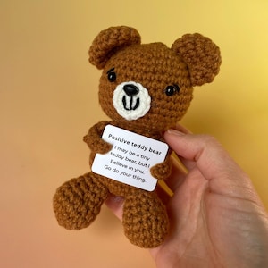 Orsetto di peluche positivo - Il tuo portafortuna per il buon umore - Idea regalo - Regalo di compleanno - Regali speciali con un messaggio positivo