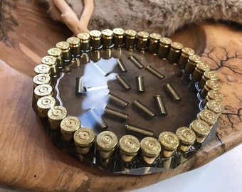 Sous-verres en résine époxy, cadeau pour petite amie chasseur soldat armée militaire Bundeswehr munitions balle résine cartouche de fusil de chasse armes de fête 9 mm
