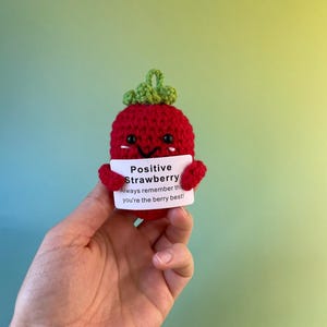 Fragola positiva - Il tuo portafortuna per il buon umore - Idea regalo - Regalo di compleanno - Regali speciali con un messaggio positivo