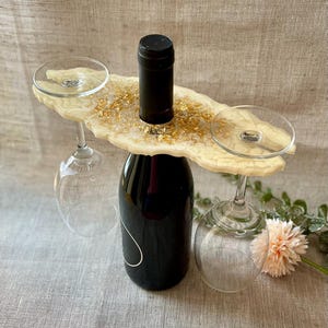Epoxy resin wine butler-gift-wedding gift-resin art-champagne glass holder-wine glass holder-custom home decor-anniversary gifts