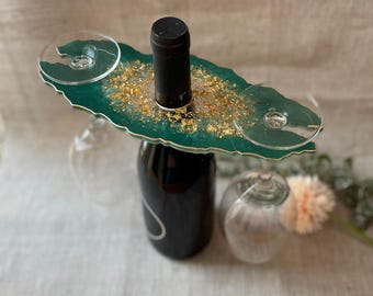 Epoxy resin wine butler-gift-wedding gift-resin art-champagne glass holder-wine glass holder-custom home decor-anniversary gifts