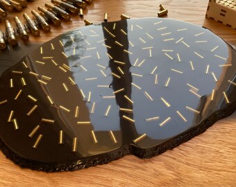 Plateau-Fête des Pères-Décoration-Boîtiers-Bullet-Cadeau-Militaire-Bundeswehr-Home Decor-Résine-Armée-Epoxy-Individuel