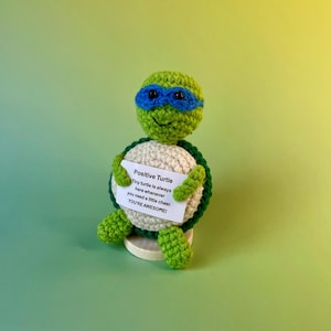 Tartaruga positiva - Il tuo portafortuna per il buon umore - regali all'uncinetto - regalo di compleanno - regali speciali