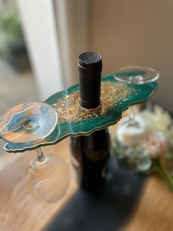 Epoxy Resin Wine Butler gift wedding Gift resin Art champagne Glass Holder wine Glass Holder custom Home Decor anniversary Gifts Etsy