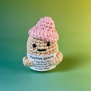 Positive Potato - Fluoreszierend - glückliche Kartoffel - Dein Glücksbringer für gute Laune - Geschenkidee -Geburtstagsgeschenk