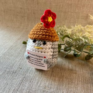 Pinguino tascabile con cappello - Pinguino tascabile - Il tuo portafortuna per il buon umore - Idea regalo - Regalo di compleanno - Regali speciali