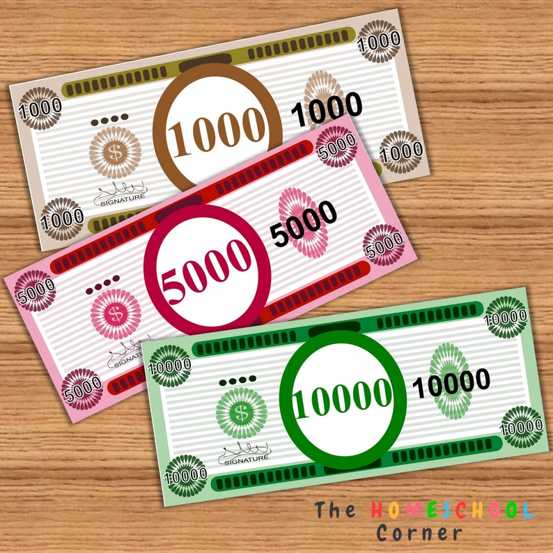 Printable Play Money, Custom Play Money, Party Money, Pretend Money