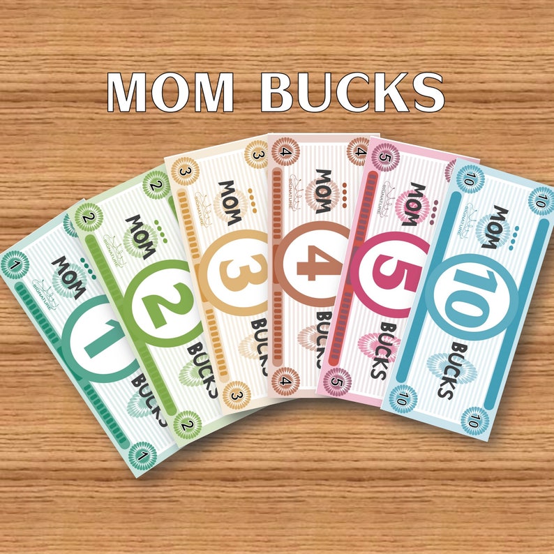 Mom Bucks Printable Chore Chart Money Reward System Kids Etsy Canada