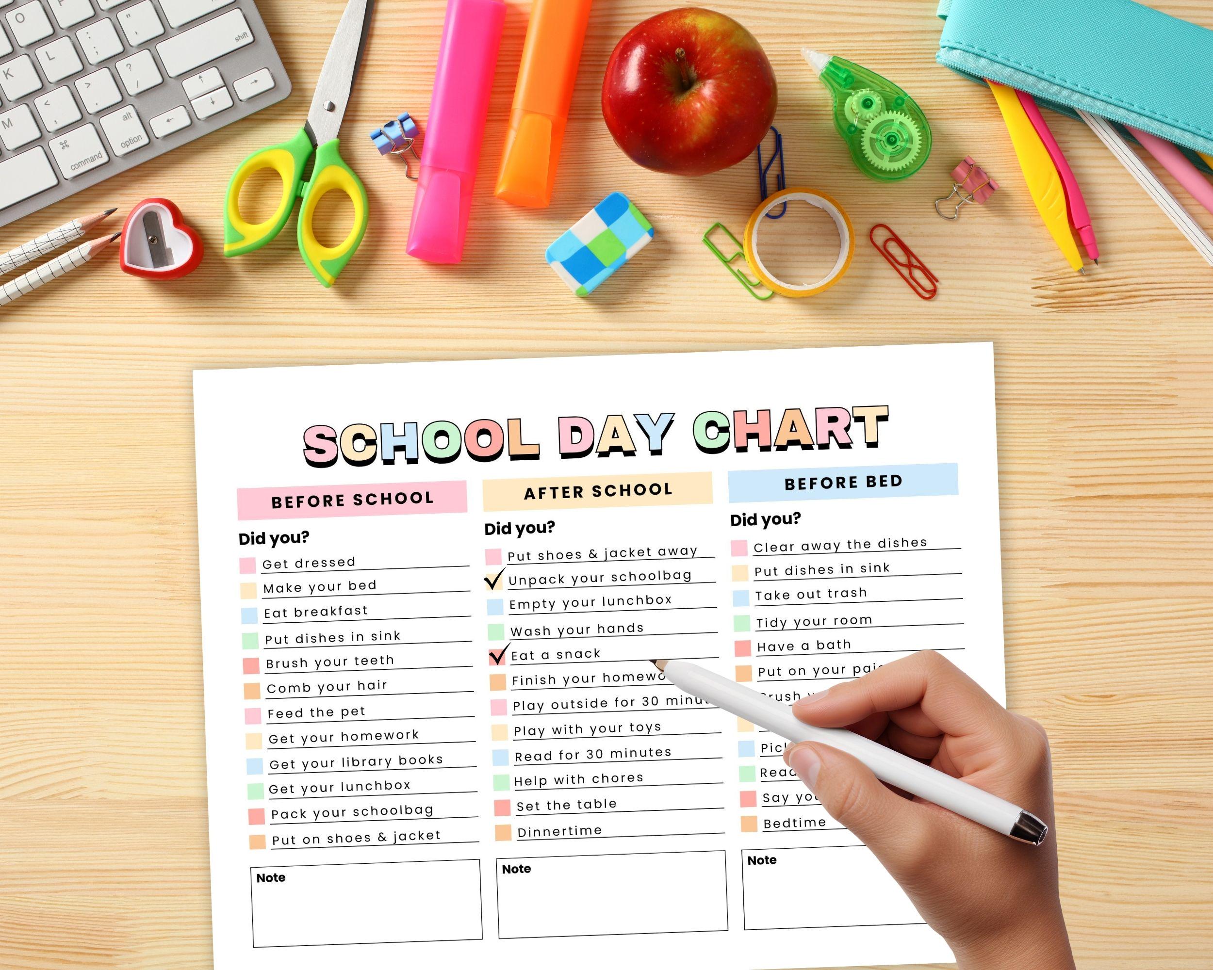 Kids Daily Checklist: Visual Schedule, Chore Checklist, Routine Chart ...