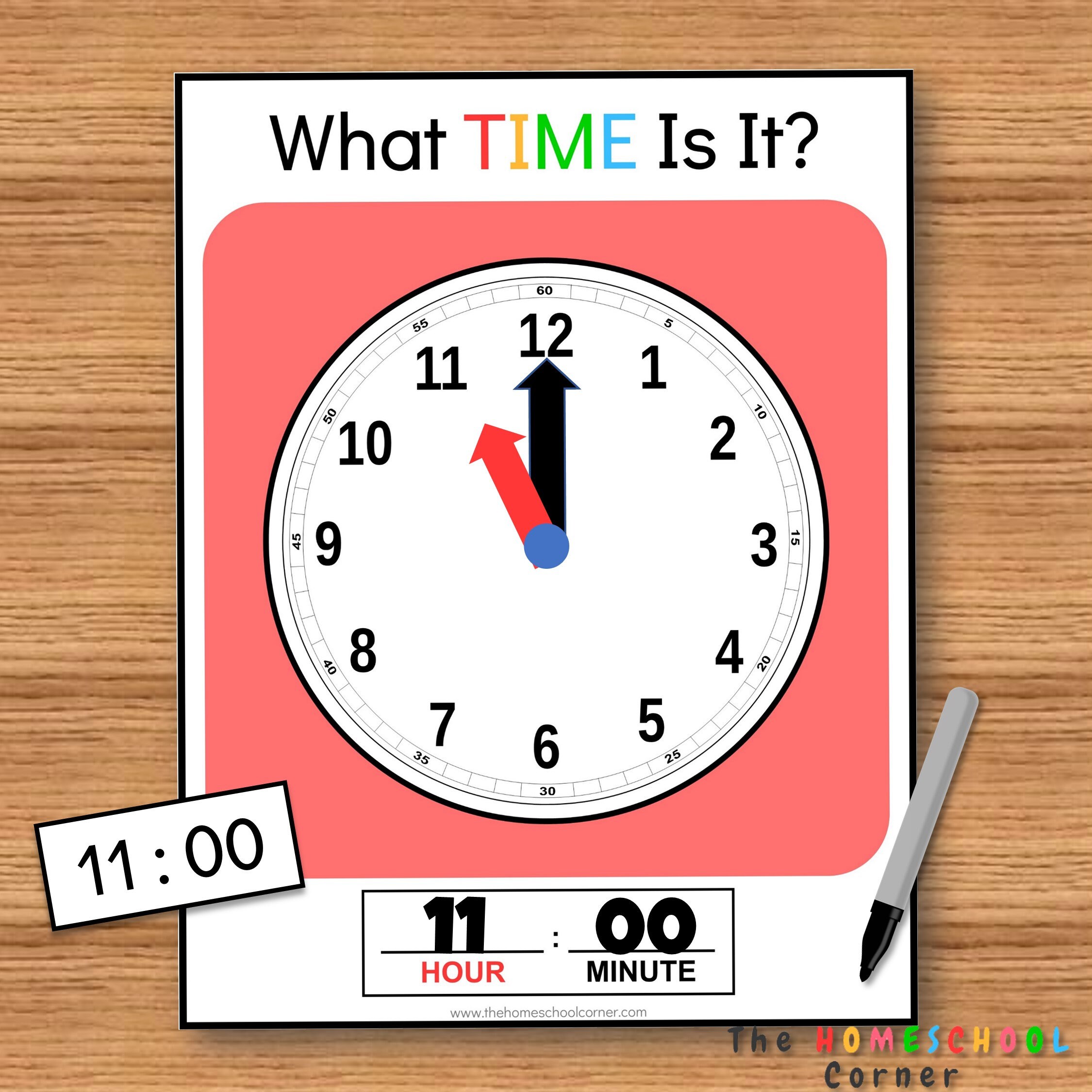 Buy Telling Time Clock Face Printable Classroom Clock Learn to Online